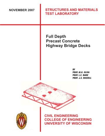 Full Depth Precast Concrete Highway Bridge Decks - College of ...
