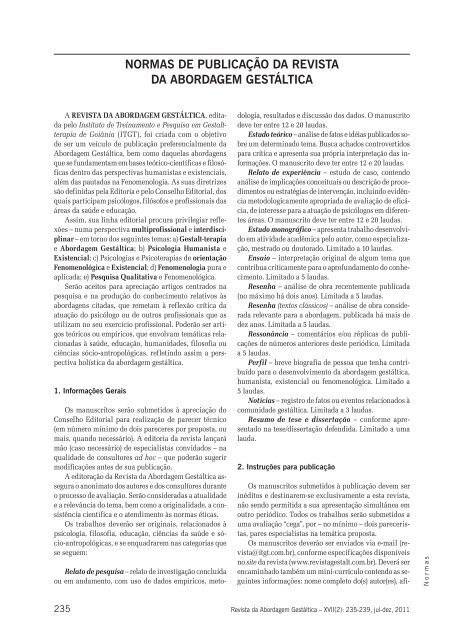 Revista da Abordagem Gestáltica - ITGT