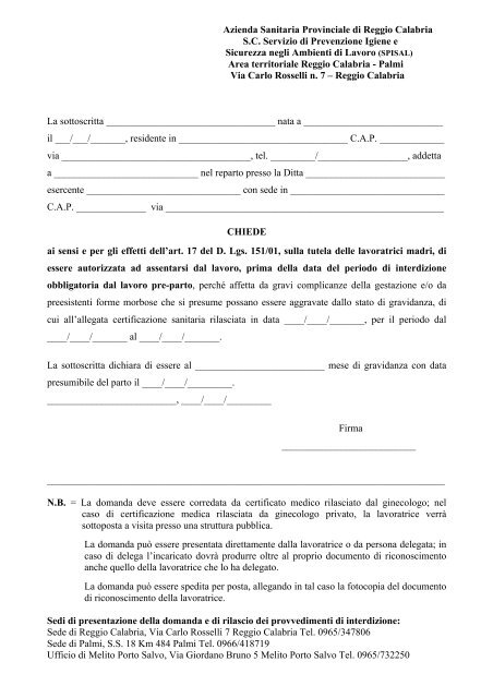DOMANDA GRAVIDANZA A RISCHIO.pdf - ASP RC