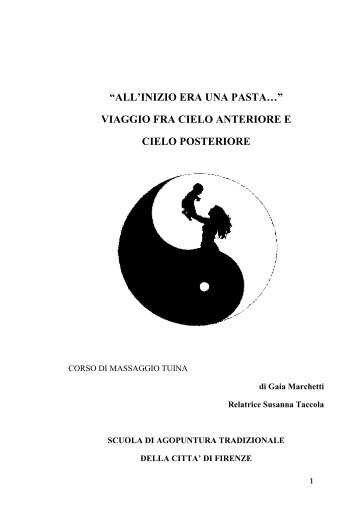 all'inizio era una pasta… - Scuola di Agopuntura Tradizionale