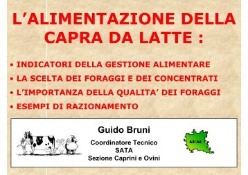 L'alimentazione della capra da latte