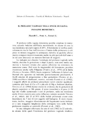 Il prolasso vaginale nella specie bufalina - Società Italiana di Buiatria