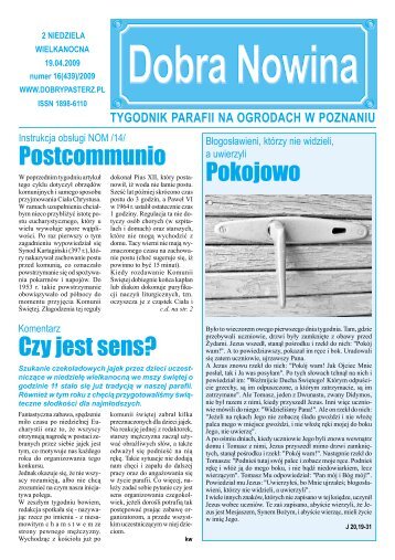 Postcommunio Pokojowo Czy jest sens? - Parafia Chrystusa ...