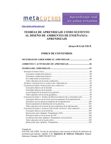 Teorías de aprendizaje como sustento al diseño y evaluación de