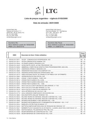 vigência 01/02/2009 Data de emissão: 26/01/2009