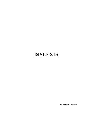 DISLEXIA - Sector Lenguaje y Comunicación