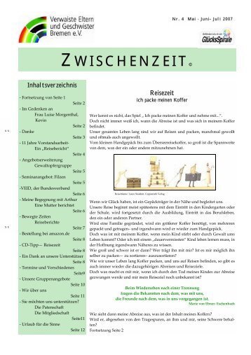 Zwischenzeit Nr. 4 - Verwaiste Eltern und Geschwister Bremen eV