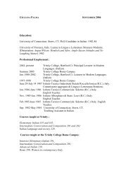 curriculum vitae - Trinity College