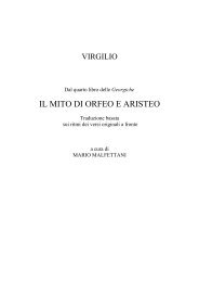 virgilio il mito di orfeo - Venite ad Me