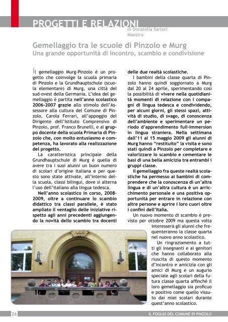 il Foglio del Comune di Pinzolo - N. 8 giugno 2009