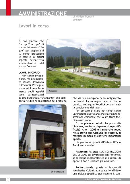 il Foglio del Comune di Pinzolo - N. 8 giugno 2009