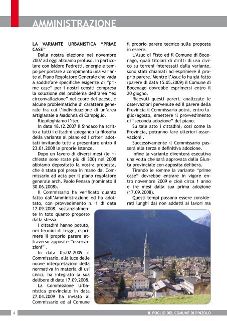 il Foglio del Comune di Pinzolo - N. 8 giugno 2009