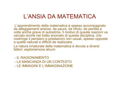 La natura innaturale della matematica - Mathesis