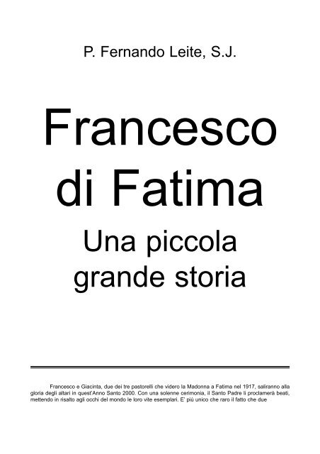 Scarica Francesco di Fatima, una piccola grande storia (pdf)