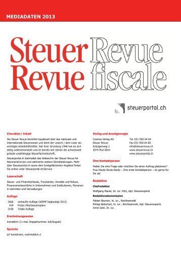 Mediadaten Steuer Revue (PDF) - Steuerportal