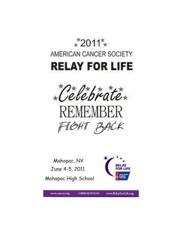 Program - Relay For Life Mahopac 2011