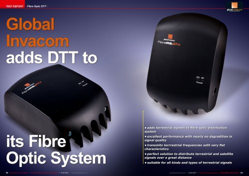 Global Invacom adds DTT to its Fibre Optic System