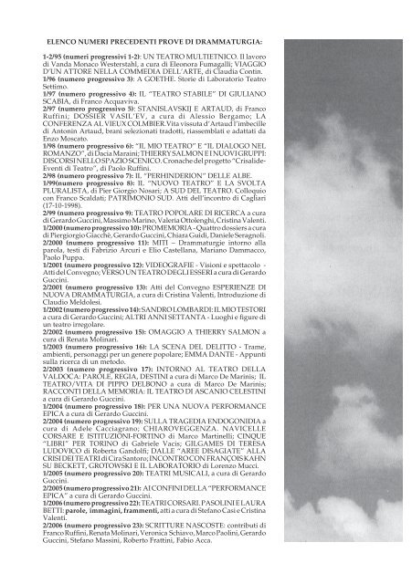 drammaturgia N 2-2007 - Titivillus Mostre Editoria