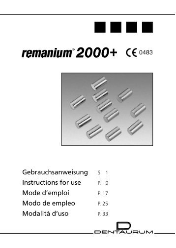 remanium® 2000+ Gebrauchsanweisung