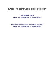 CLASSE 13/C - ESERCITAZIONI DI ODONTOTECNICA Programma ...