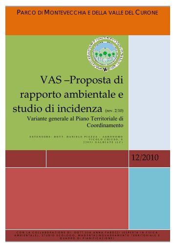 Rapporto ambientale VAS PTC rev.2 - Parco di Montevecchia e ...