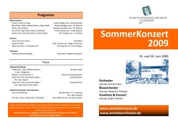 Programm - Annetteorchester.de