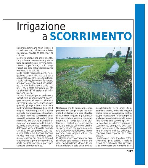 Irrigazione a SCORRIMENTO - Ermes Agricoltura