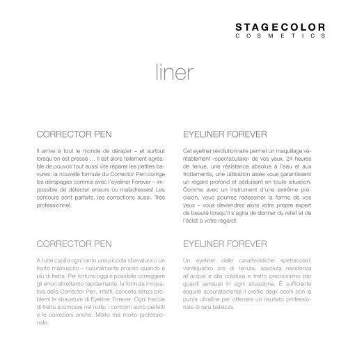 Catalogue – STAGECOLOR - Jean-Pierre Rosselet Cosmetics AG