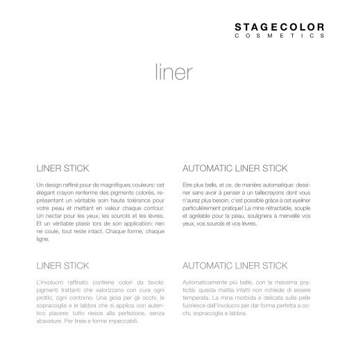 Catalogue – STAGECOLOR - Jean-Pierre Rosselet Cosmetics AG