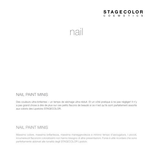 Catalogue – STAGECOLOR - Jean-Pierre Rosselet Cosmetics AG