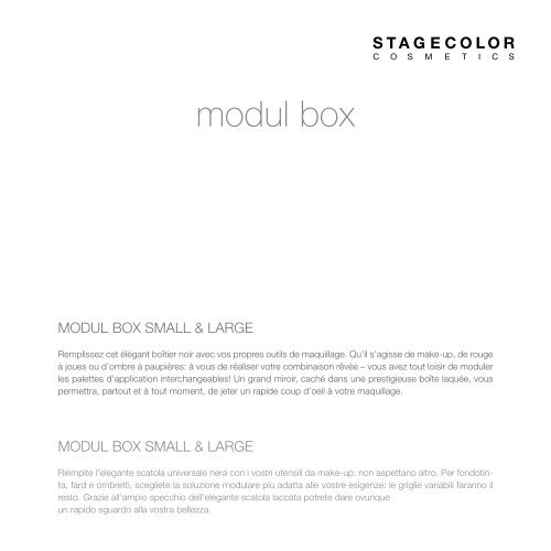 Catalogue – STAGECOLOR - Jean-Pierre Rosselet Cosmetics AG