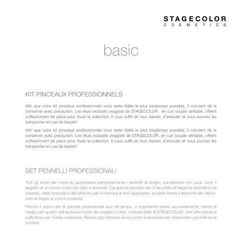 Catalogue – STAGECOLOR - Jean-Pierre Rosselet Cosmetics AG