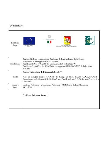 Allegato 7 PSL SICANI - RIMODULAZIONE DEL 04_12 ... - Gal Sicani