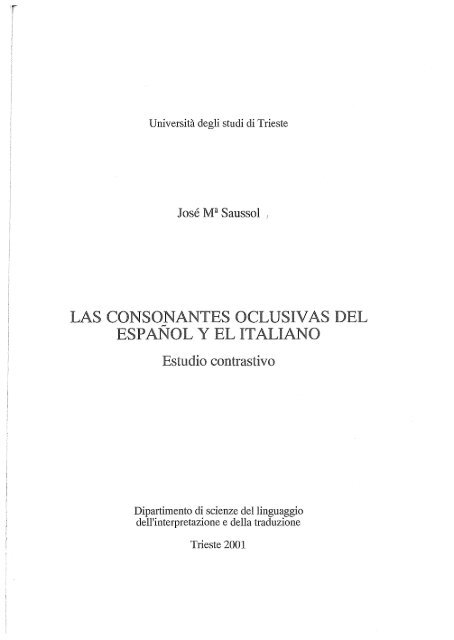 LAS CONSONANTES OCLUSIVAS DEL ESPAI\rOL Y ... - Contrastiva