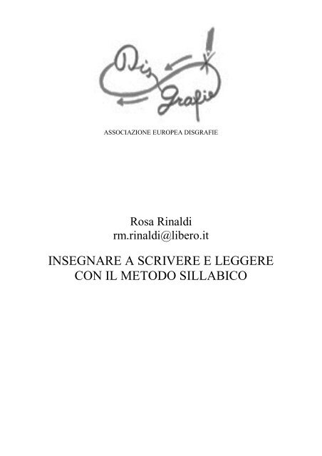 Imparare a scrivere e leggere con il metodo sillabico - Associazione