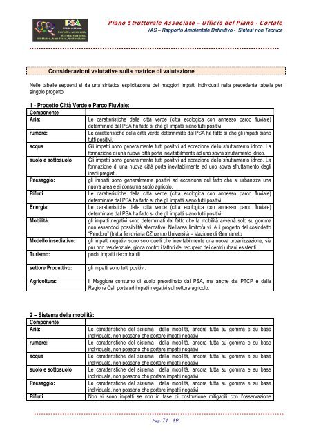 VAS - All 1 - Sintesi non tecnica - PSA Cortale