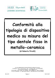 Conformità alla tipologia di dispositivo medico su misura del tipo ...