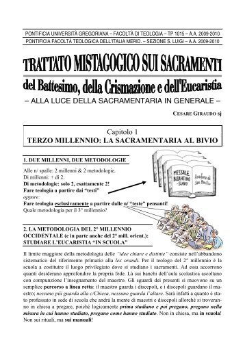 ALLA LUCE DELLA SACRAMENTARIA IN GENERALE - Pontificia ...