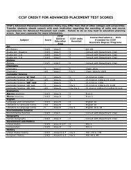 Advanced Placement - CCSF Equivalency