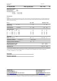 VI TELEFILTER Filter specification TFS 111B 1/5 - Datasheet Catalog