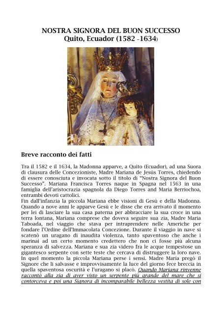 NOSTRA SIGNORA DEL BUON SUCCESSO.pdf - Parrocchia San ...