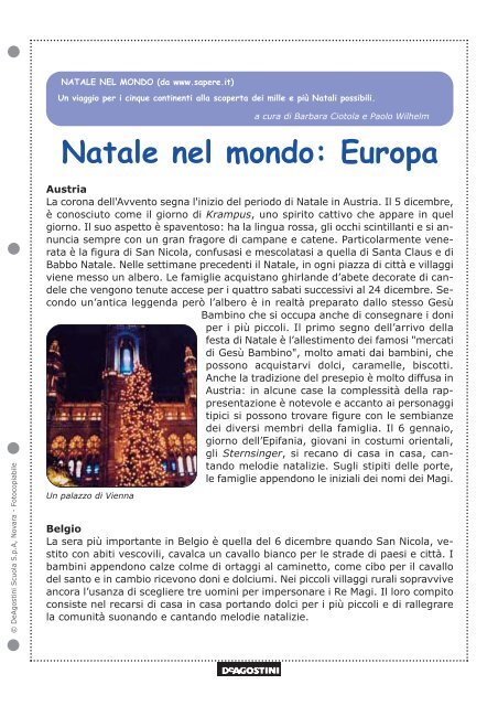 Natale nel mondo: Europa - Scuola primaria