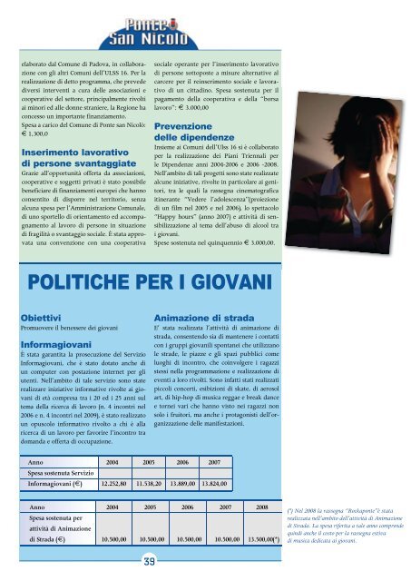 Notiziario aprile 2009 - Bilancio di fine mandato - Comune di Ponte ...