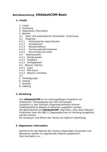 Betriebsanleitung - Vagdashcom.de