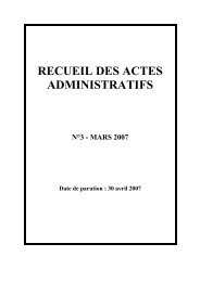 100. Recueil des Actes Administratifs de mars 2007 (publié le 30 ...