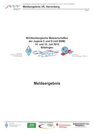 Meldeergebnis - VfL Herrenberg