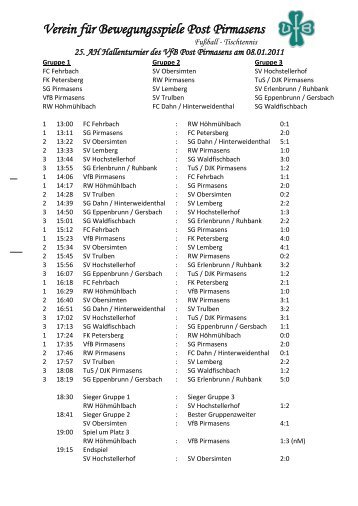 Gegründet 1934 - VfB Post Pirmasens eV