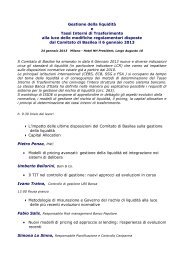 Basilea II - Governance dei sistemi di misurazione del rischio: