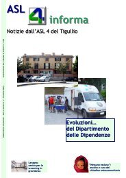 Notizie dall'ASL 4 del Tigullio Evoluzioni… del Dipartimento delle ...