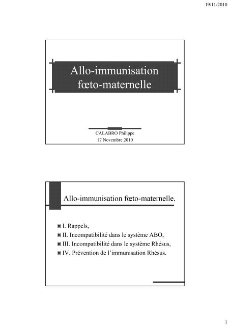 Allo-immunisation fœto-maternelle